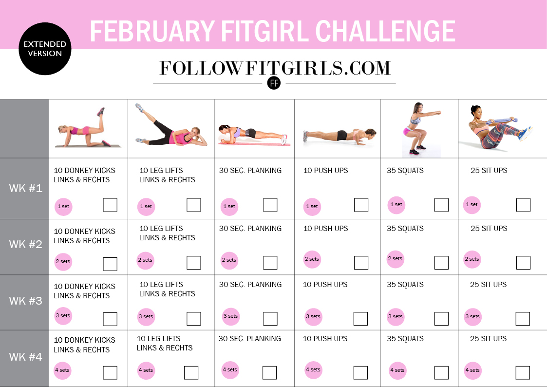 Wonderlijk Video: uitleg & oefeningen February Fitgirl Challenge NE-55